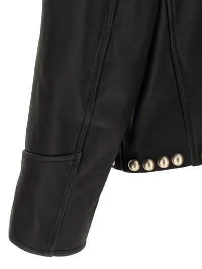 Second / Layer Rider Stud-embellished Leather Jacket In Black
