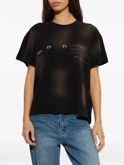 Misbhv Printed Washed-effect T-shirt In Multi