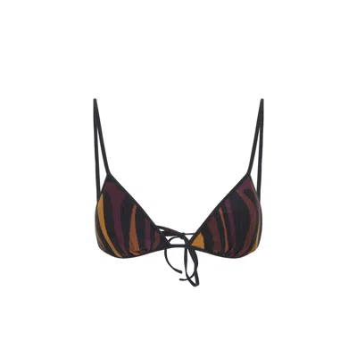 Pucci Triangle Tie-front Bikini Top In Multi