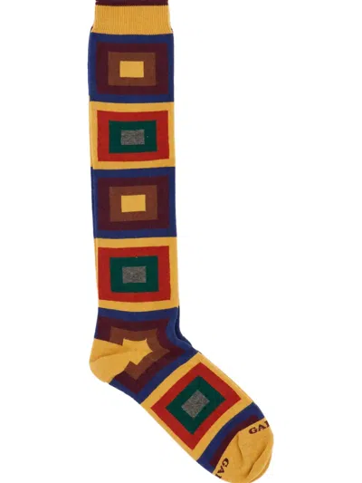 Gallo Geometric-pattern Socks In Multi
