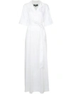Paule Ka Long Woven Wrap Dress In White