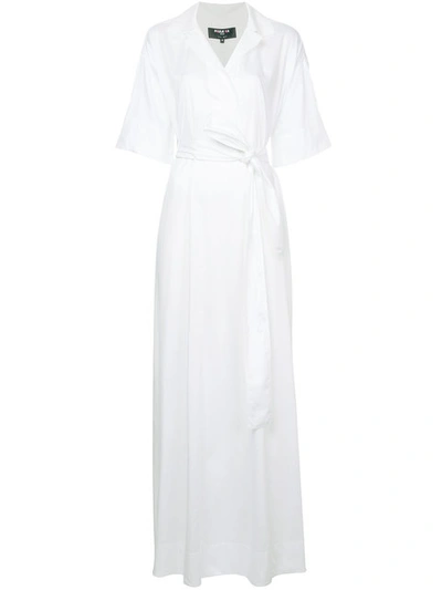 Paule Ka Long Woven Wrap Dress In White