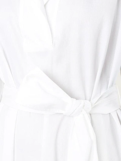 Shop Paule Ka Long Woven Wrap Dress In White