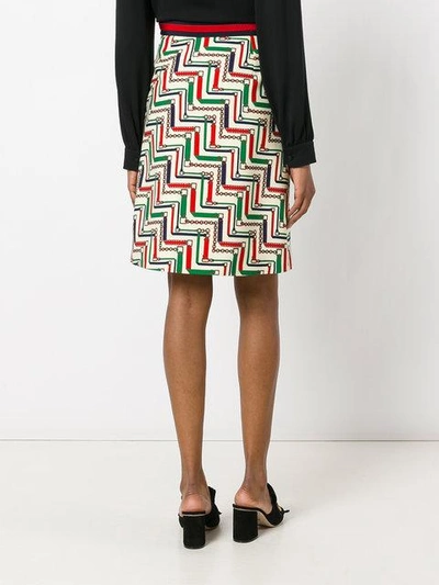 Shop Gucci Patterned Pencil Skirt - Multicolour