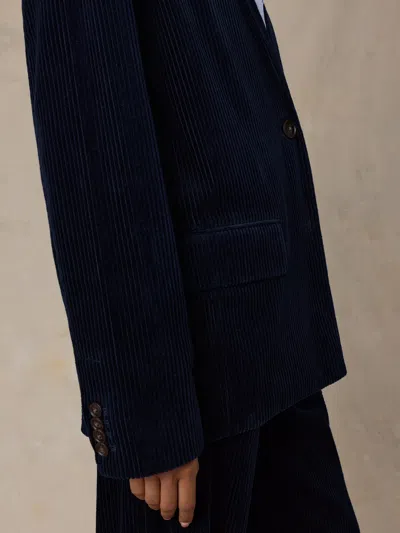 Faherty Hawthorne Cord Oversized Blazer In Blue