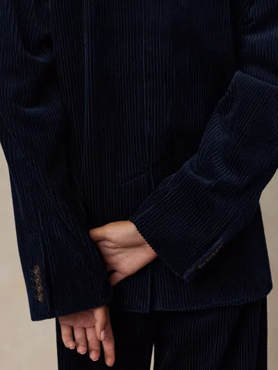 Faherty Hawthorne Cord Oversized Blazer In Blue