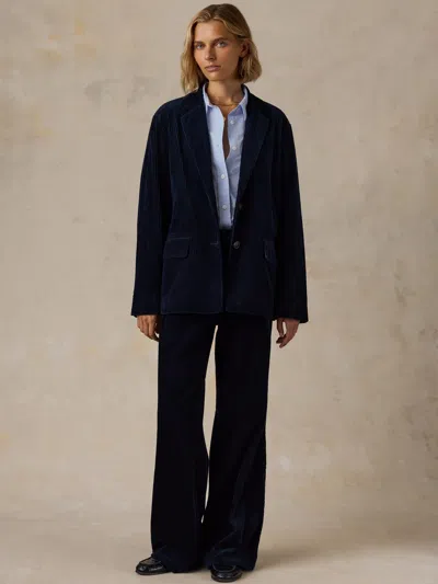 Faherty Hawthorne Cord Oversized Blazer In Blue