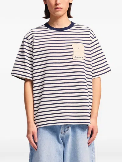 Bram's Fruit Logo-patch Striped T-shirt In Multi