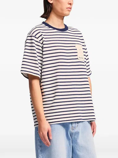 Bram's Fruit Logo-patch Striped T-shirt In Multi