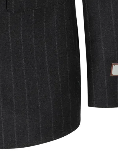 Canali Pinstripe-pattern Suit In Black