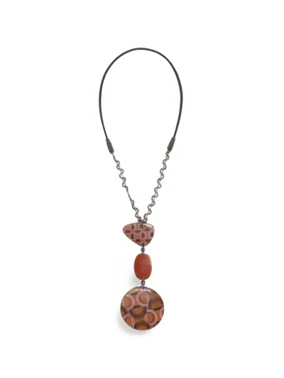 Maliparmi Prints Inside Patchwork Resin Necklace In Multi