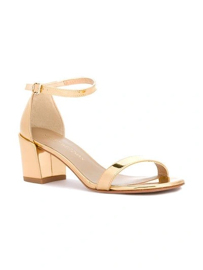 Shop Stuart Weitzman Simple Sandals - Metallic