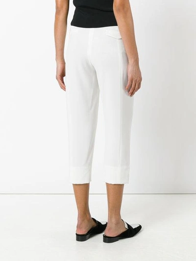 Shop Alberto Biani Cropped Mid-rise Trousers In Neutrals