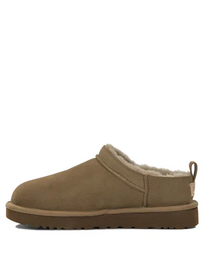 Ugg "classic Micro" Pull On Ankle Boots In Brown