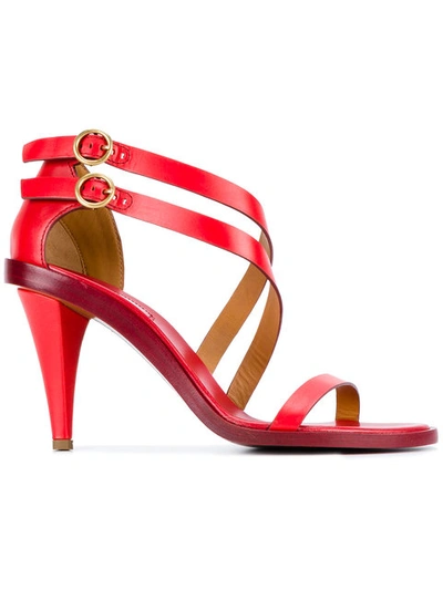 Chloé Leather Niko Sandals In Red. In Hot Coral