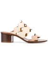 Chloé Lauren Mule Sandals In Grey