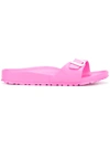 Birkenstock Buckle Slider Sandals In Pink