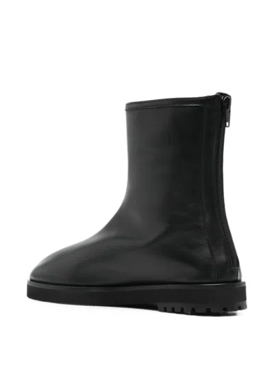 Dear Frances Joss Leather Ankle Boots In Black