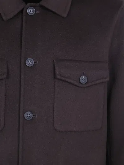 Mc2 Saint Barth Wool Single-breasted Coat In Brown