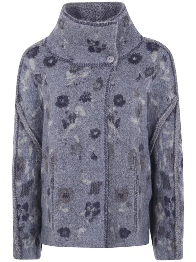 Boboutic Button-up Wool Jacket In Gray