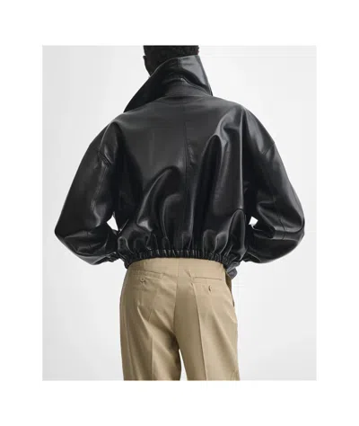Phoebe Philo Moon Pilot Leather Jacket In Black
