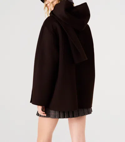 Maje Wool-blend Coat In Brown