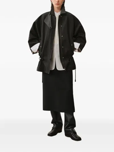Less Wool Oversized Coat In Black