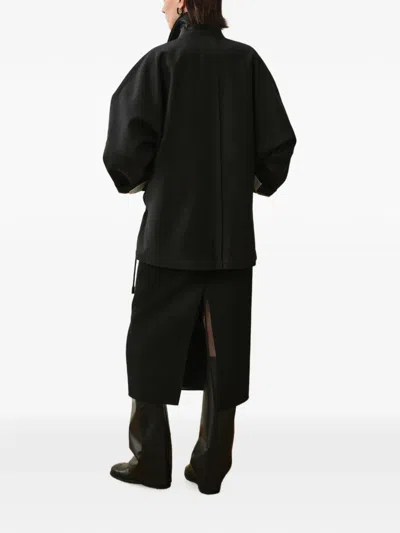 Less Wool Oversized Coat In Black