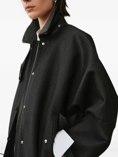 Less Wool Oversized Coat In Black