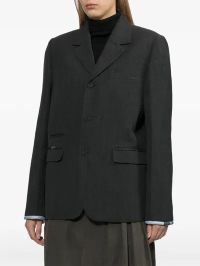 Ader Error Single-breasted Tailored Jacket In Black