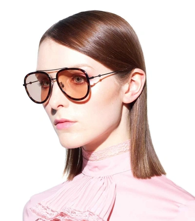 Shop Gucci Exclusive To Mytheresa.com - Aviator Sunglasses In Brown