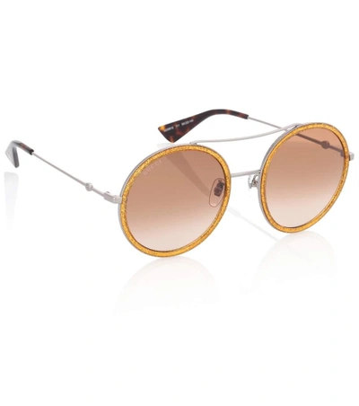 Shop Gucci Exclusive To Mytheresa.com - Round Sunglasses In Gold