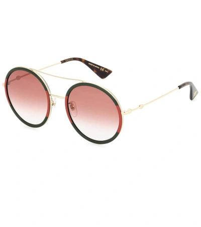 Shop Gucci Exclusive To Mytheresa.com - Round Sunglasses In Green