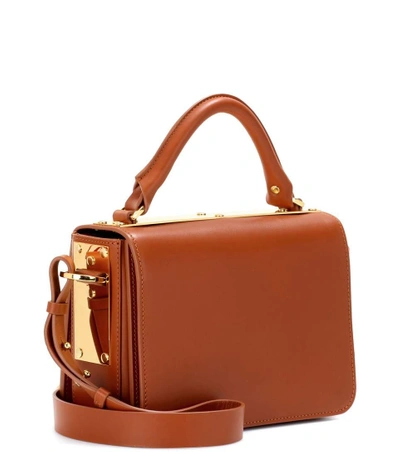 Shop Sophie Hulme Finsbury Leather Shoulder Bag In Tae
