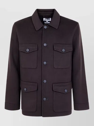 Mc2 Saint Barth Wool Single-breasted Coat In Multi