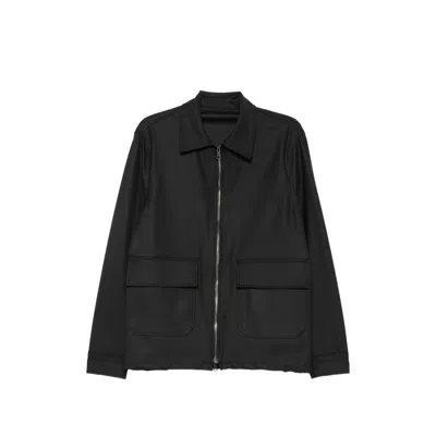 Eraldo Zip-up Flap-pocket Jacket In Black