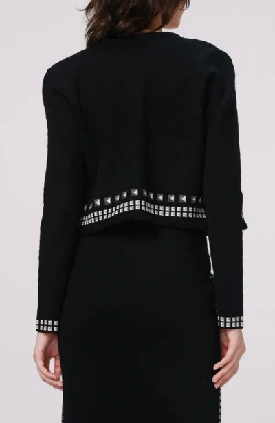 Dvf Brogram Crop Open Front Cardigan In Brown