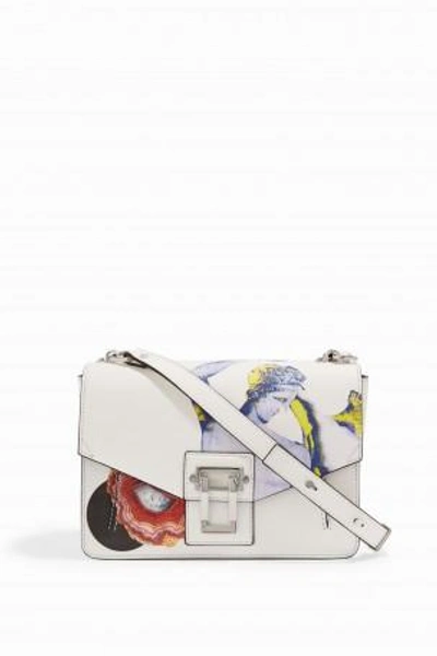 Proenza Schouler Hava Printed Leather Chain Shoulder Bag, White