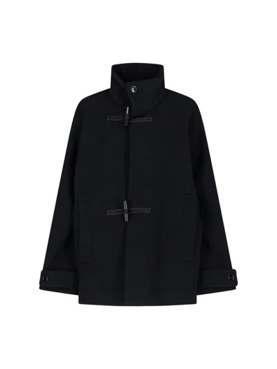 Lemaire Wool Toggle-front Jacket In Black