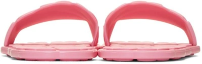 Shop Miu Miu Pink Rubber Pool Slide Sandals