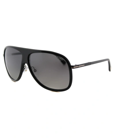 Tom Ford 'chris' 62mm Sunglasses In Matte Black/ Green