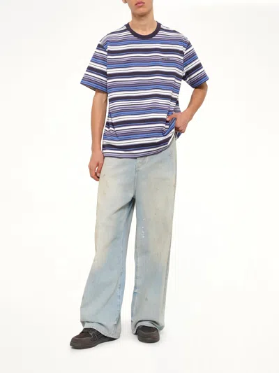 Vowels Stripe-pattern T-shirt In Blue