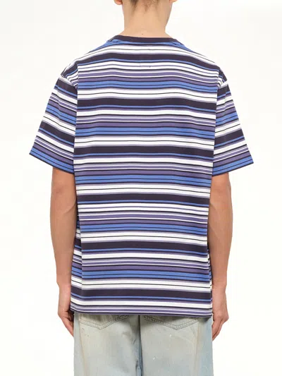 Vowels Stripe-pattern T-shirt In Blue