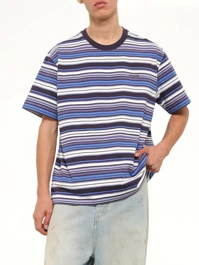 Vowels Stripe-pattern T-shirt In Blue