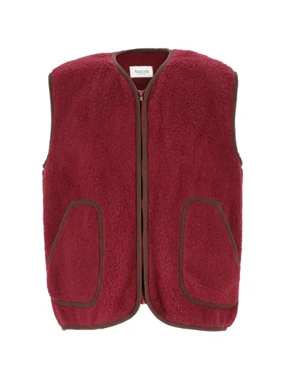 FLEECE-TEXTURE ZIP-UP GILET