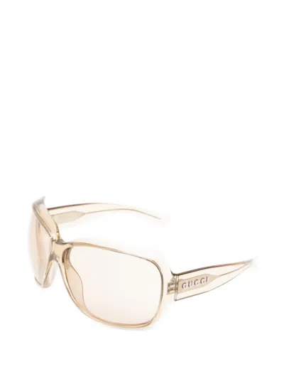 Gucci Oversized Rectangle-frame Sunglasses In Orange