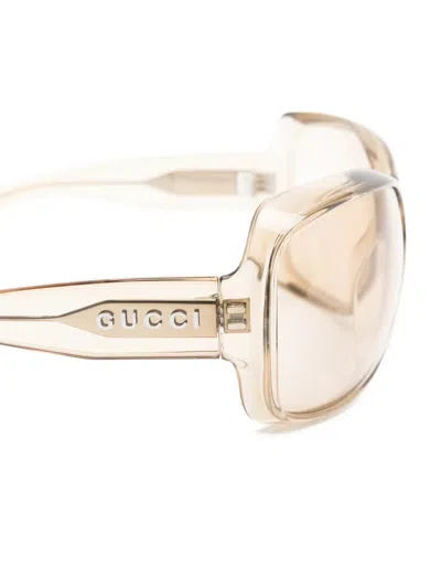 Gucci Oversized Rectangle-frame Sunglasses In Orange