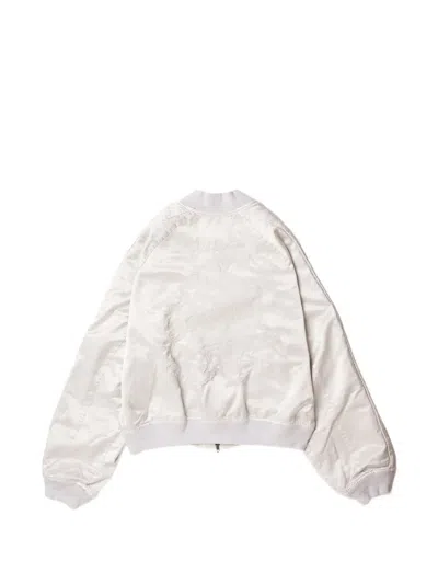 Doublet Distressed-effect Satin Jacket In White
