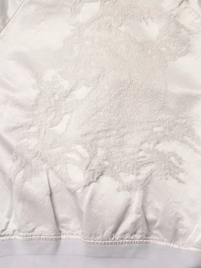 Doublet Distressed-effect Satin Jacket In White