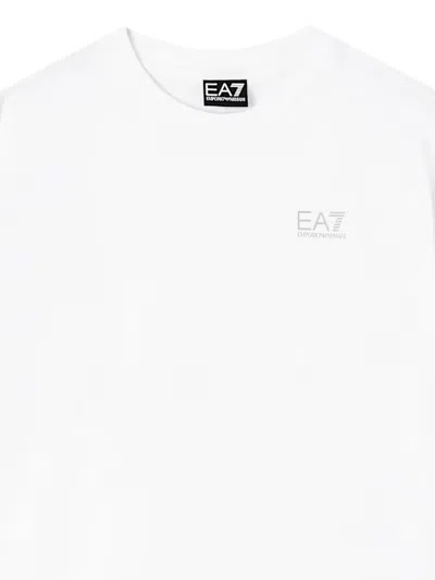 Ea7 Logo-print T-shirt In White